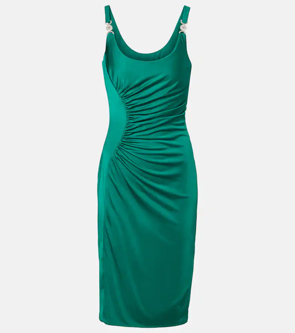 Versace Versace Gathered Jersey Cocktail Dress 