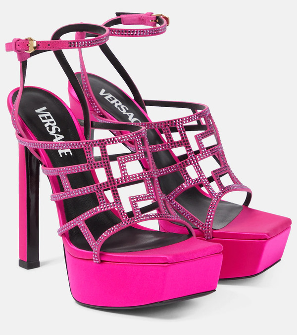  Versace Versace Greca Embellished Maze Sandals 