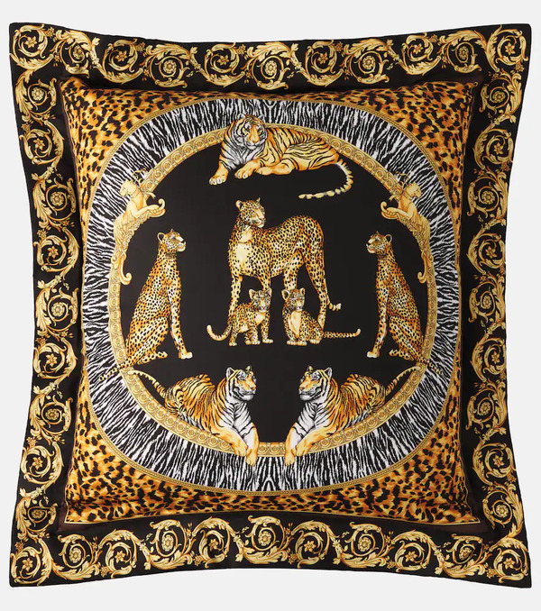  Versace Home Versace Home Logo Printed Cotton Satin Cushion 