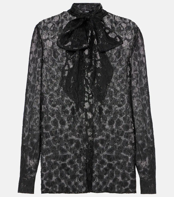  Versace Versace Jacquard Satin Blouse 