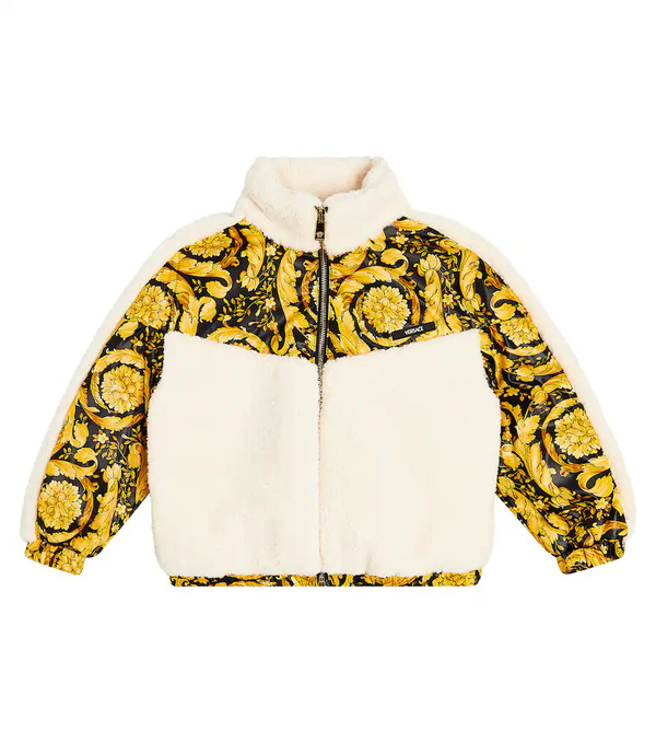  Versace Kids Versace Kids Barocco Paneled Fleece Jacket 