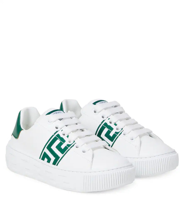  Versace Kids Versace Kids Greca Embroidered Sneakers 
