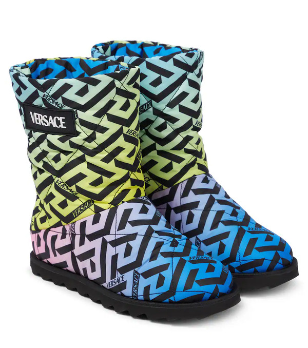  Versace Kids Versace Kids La Greca Quilted Boots 