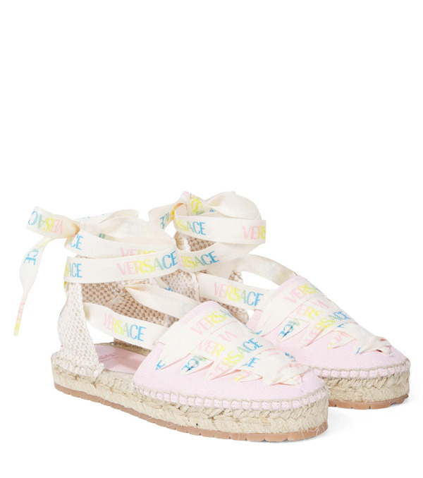  Versace Kids Versace Kids Logo Canvas Espadrilles 
