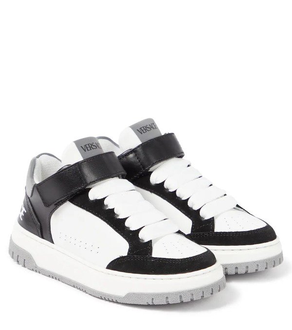  Versace Kids Versace Kids Logo Leather Sneakers 