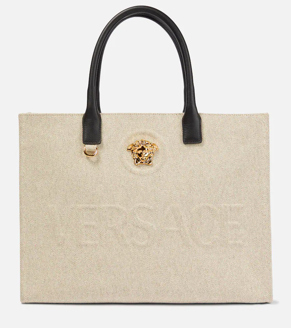  Versace Versace La Medusa Canvas Tote Bag 