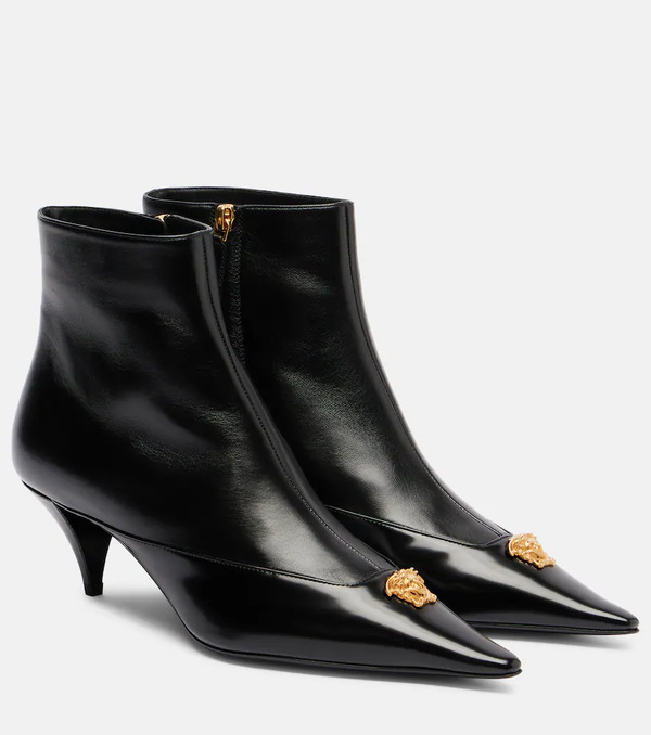  Versace Versace La Medusa 55 Leather Ankle Boots 