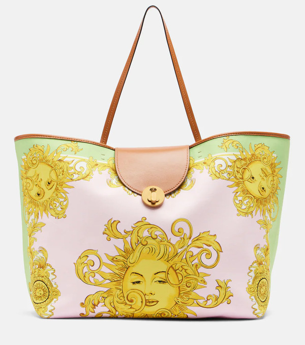  Versace Versace Large Printed Canvas Tote Bag 