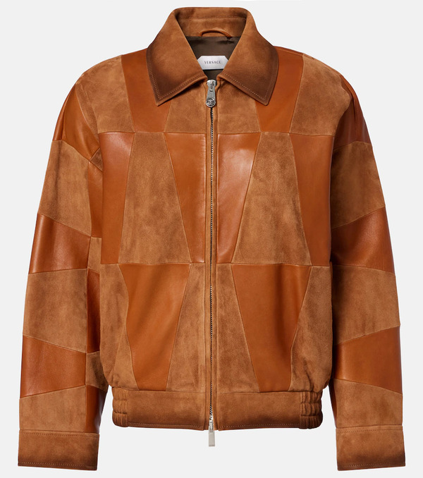  Versace Versace Leather And Suede Blouson Jacket 