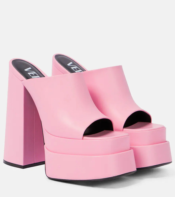  Versace Versace Leather Peep-toe Platform Sandals 