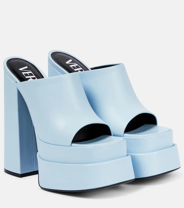  Versace Versace Leather Platform Mules 