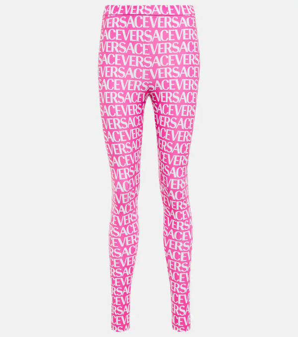  Versace Versace Logo Printed Leggings 