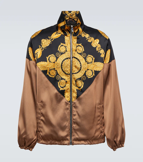  Versace Versace Maschera Baroque Satin Bomber Jacket 