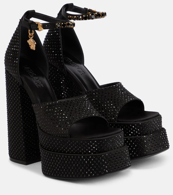  Versace Versace Medusa Aevitas Embellished Platform Sandals 
