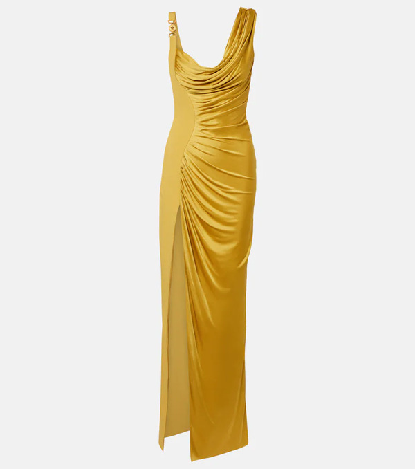  Versace Versace Medusa '95 Draped Jersey Gown 