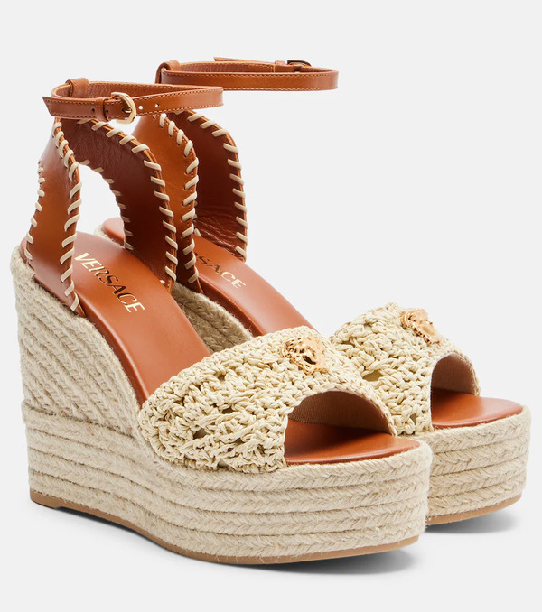  Versace Versace Medusa Espadrille Wedge Sandals 