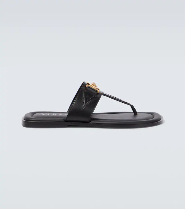  Versace Versace Medusa Leather Thong Sandals 