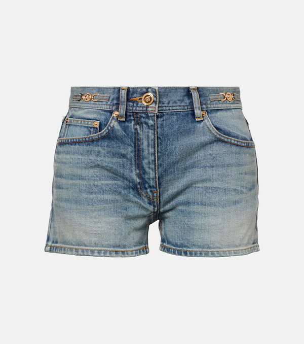  Versace Versace Mid-rise Denim Shorts 