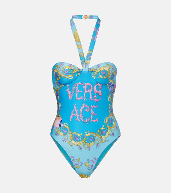  Versace Versace Printed Halterneck Swimsuit 