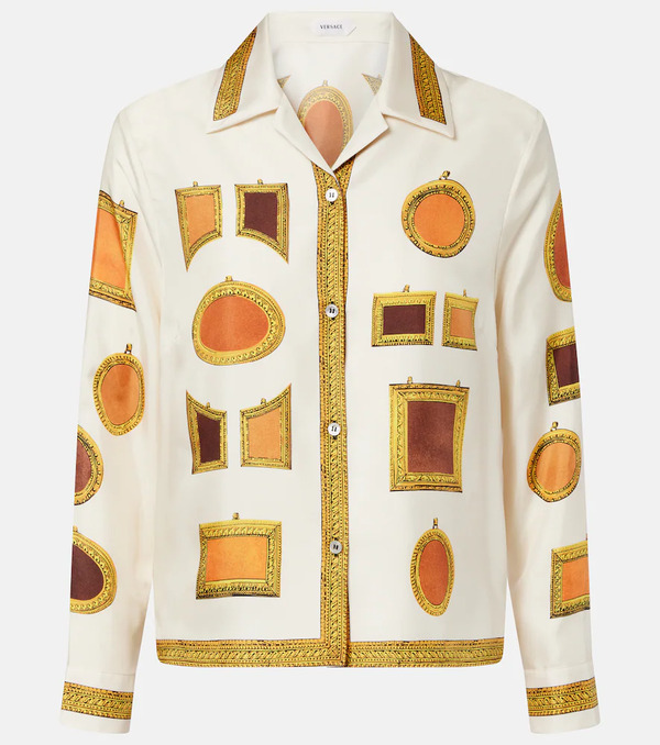  Versace Versace Printed Silk Twill Shirt 