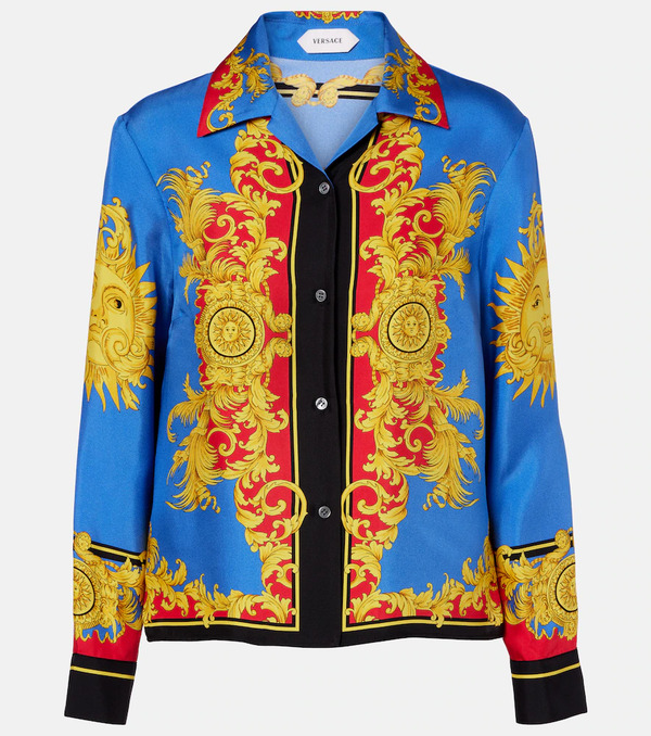  Versace Versace Printed Silk Twill Shirt 