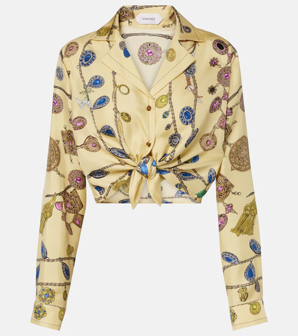  Versace Versace Printed Silk Twill Shirt 