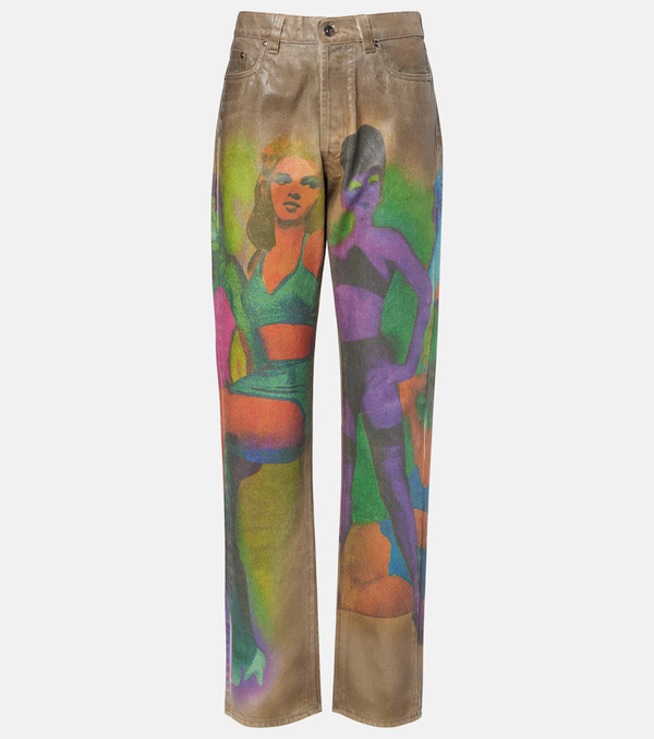  Versace Versace Printed Straight Jeans 