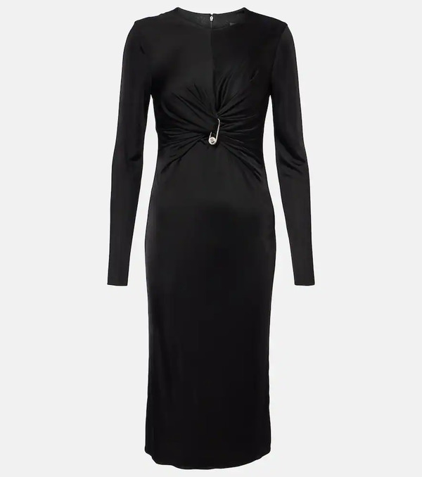  Versace Versace Safety Pin Gathered Jersey Midi Dress 