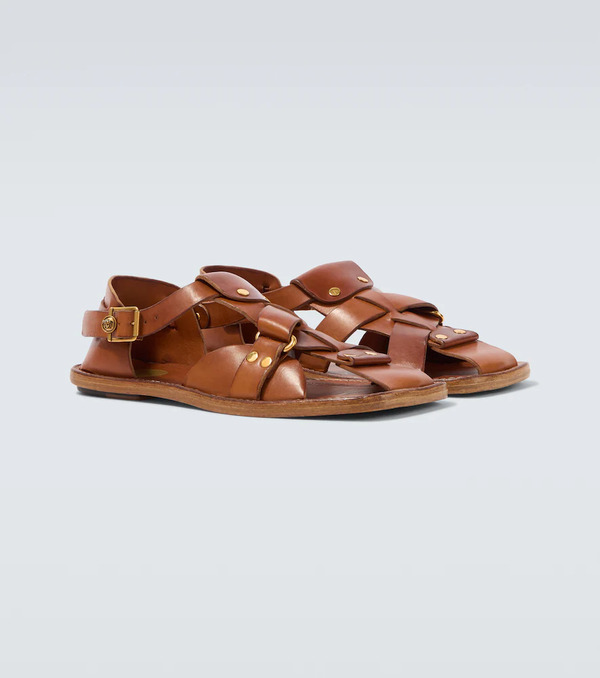  Versace Versace Souvenir Leather Fisherman Sandals 