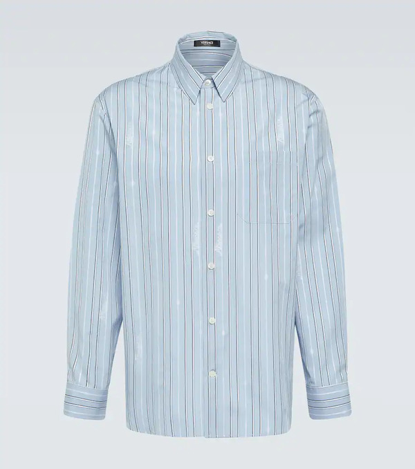  Versace Versace Striped Cotton Poplin Shirt 