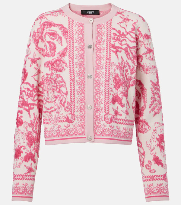  Versace Versace Underwater Barocco Jacquard Cardigan 