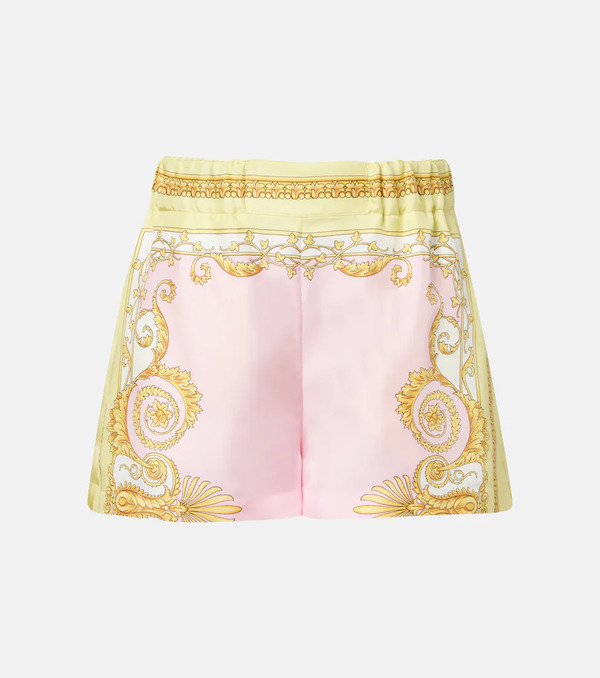  Versace Versace Underwater Barocco Silk Twill Shorts 