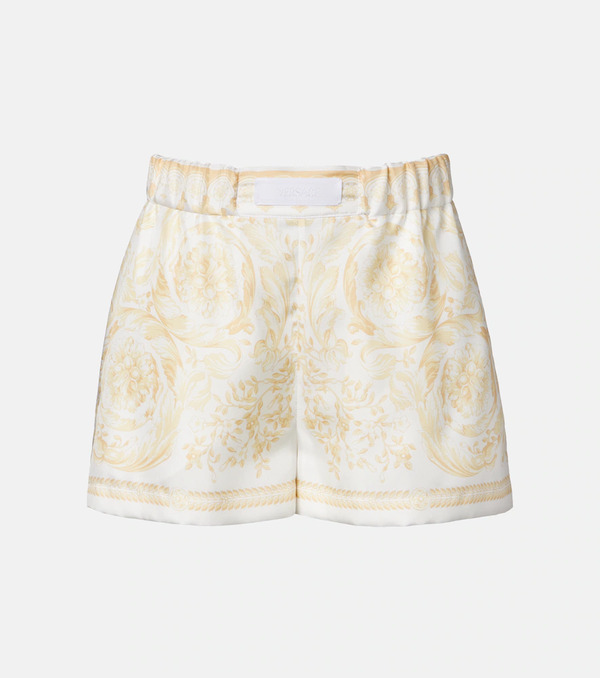  Versace Versace Underwater Barocco Silk Twill Shorts 