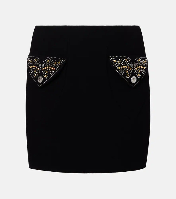  Versace Versace Virgin Wool Crepe Miniskirt 