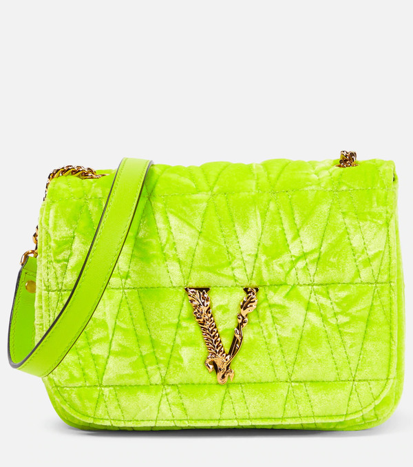  Versace Versace Virtus Small Velvet Shoulder Bag 