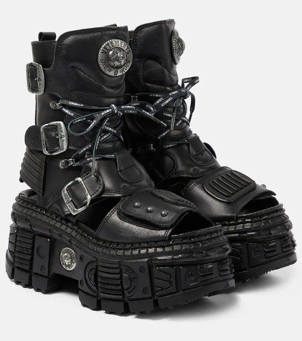  Vetements Vetements Leather Platform Boots 