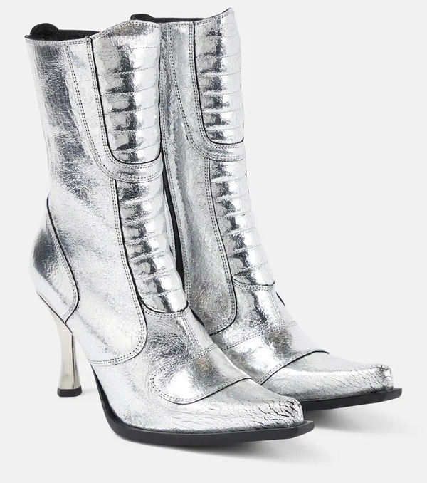  Vetements Vetements Metallic Leather Ankle Boots 