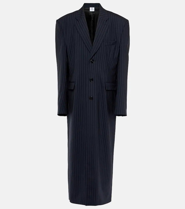  Vetements Vetements Oversized Pinstriped Wool Coat 