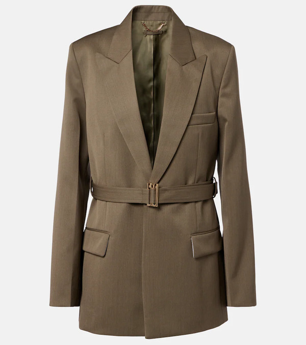  Victoria Beckham Victoria Beckham Belted Wool-blend Blazer 