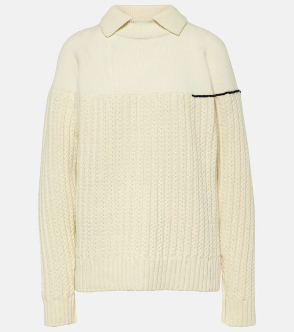  Victoria Beckham Victoria Beckham Double-collar Wool Sweater 