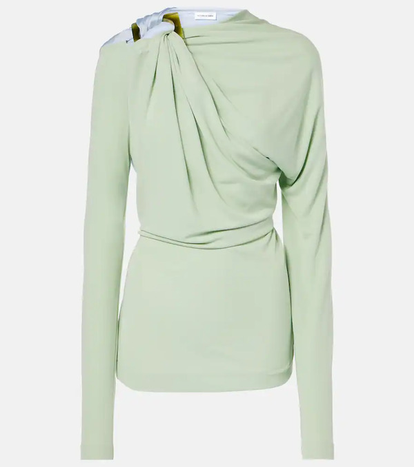  Victoria Beckham Victoria Beckham Draped Jersey Top 
