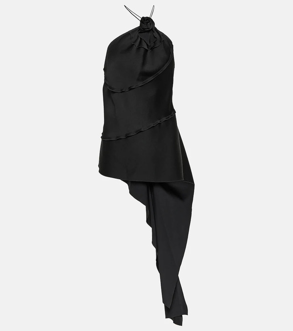  Victoria Beckham Victoria Beckham Floral-applique Draped Satin Top 