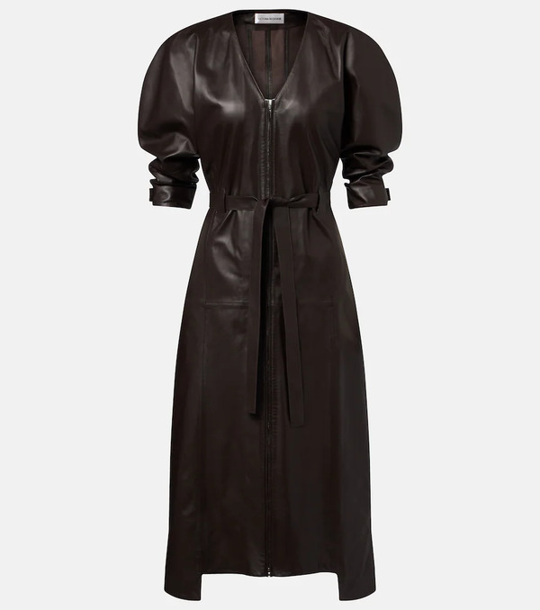  Victoria Beckham Victoria Beckham Leather Midi Dress 