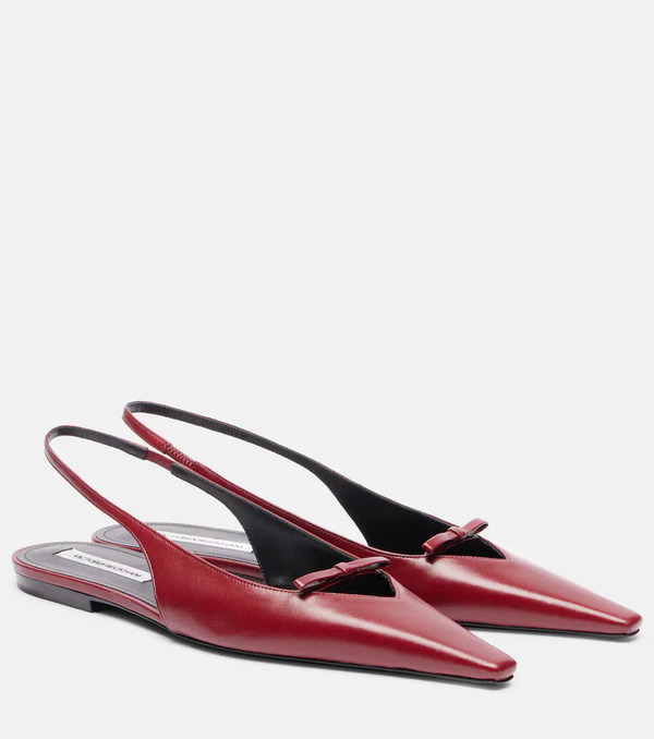  Victoria Beckham Victoria Beckham Leather Slingback Flats 