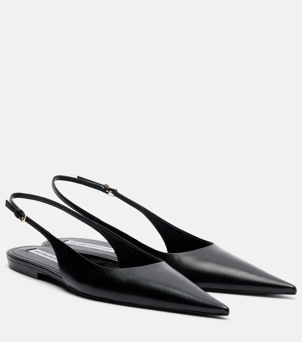  Victoria Beckham Victoria Beckham Leather Slingback Flats 