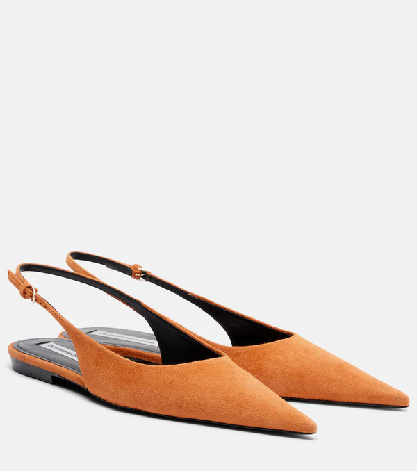  Victoria Beckham Victoria Beckham Suede Slingback Flats 