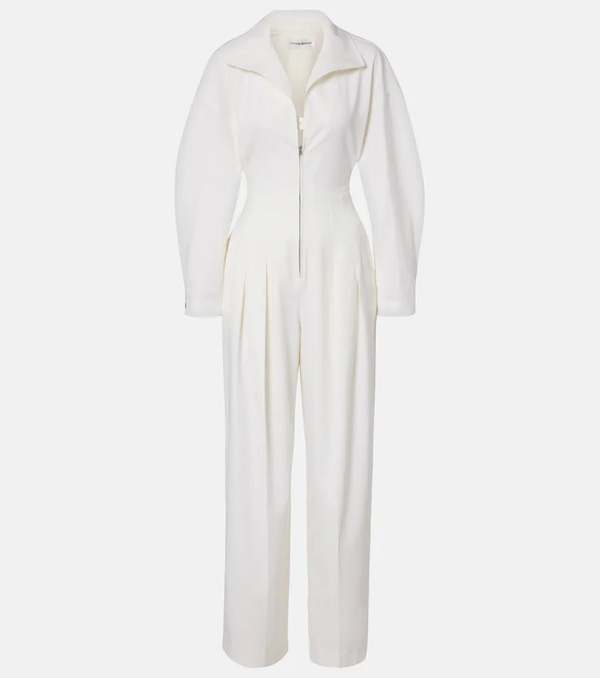  Victoria Beckham Victoria Beckham Tab Detail Wool-blend Jumpsuit 