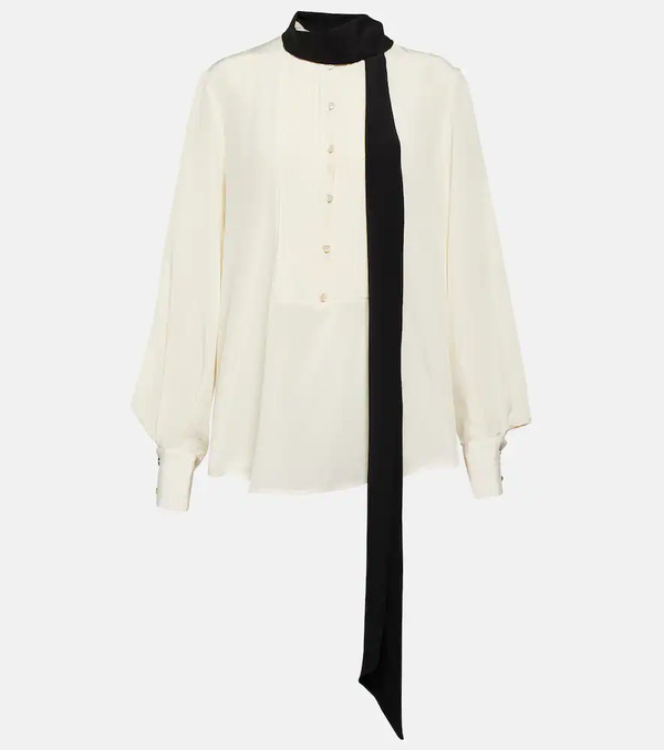  Victoria Beckham Victoria Beckham Tie-neck Silk Blouse 