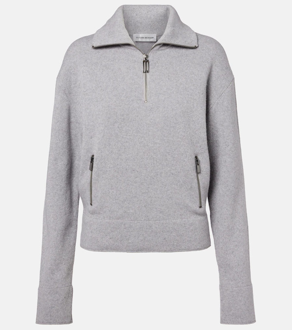  Victoria Beckham Victoria Beckham Wool And Cashmere Half-zip Sweater 