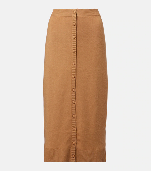  Victoria Beckham Victoria Beckham Wool-blend Midi Skirt 